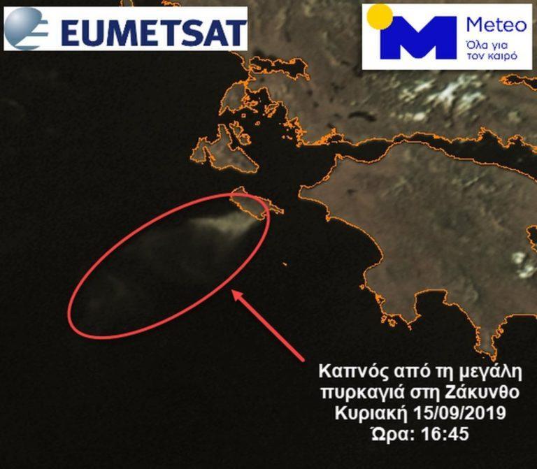Φωτιά Ζάκυνθος: Η εικόνα από δορυφόρο που κόβει την ανάσα